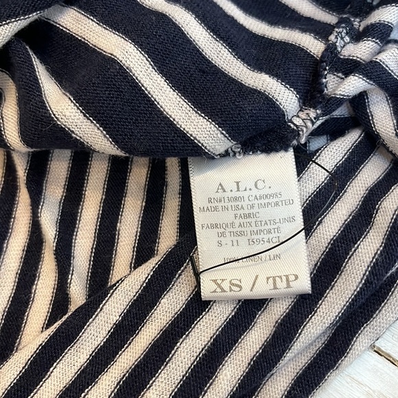 A.L.C. Exclusive Combo Navy Stripe Open Back Long Sleeve Tee XS - Picture 7 of 8